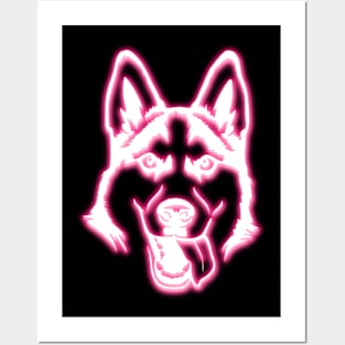 Neon Husky Posters and Art